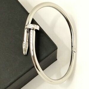 🌟18k Gold Plated Stud Bracelet with Cubic Zirconia 316L Steel Trendy Love